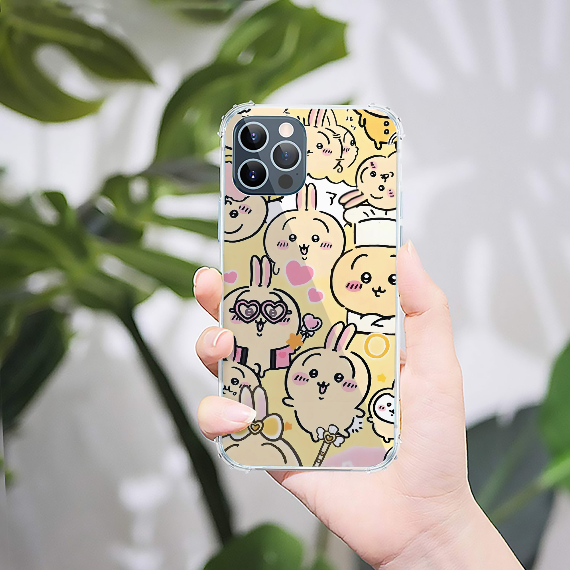 （画像用） ちいかわ Chii-kawa 【iPhone 12シリーズ対応】透明スマホケース（クリアソフトケース）